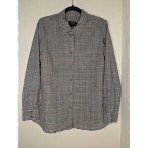 Pendleton Women Long-Sleeve Button-Up Work Shirt Striped M